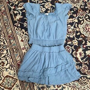 Abercrombie kids skort and top set, lace trim tiered skirt